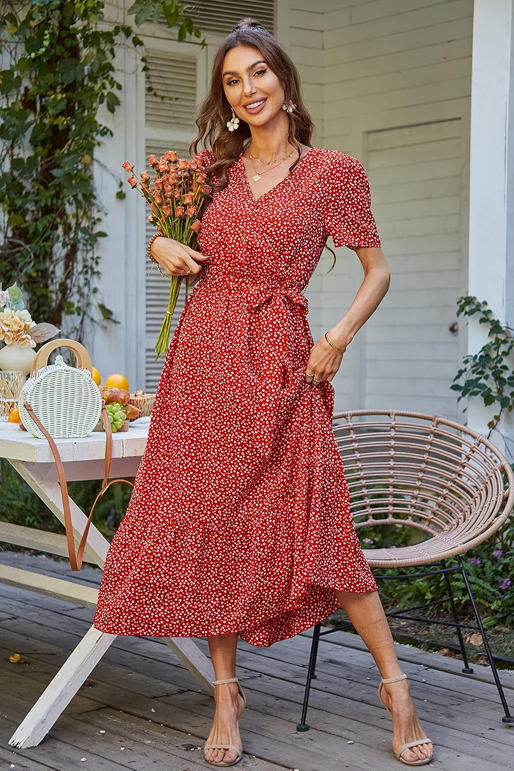 Elevate Your Summer Wardrobe with Our Women's Floral Boho Maxi Dress – Perfect for Weddings, Beach Vacations, and Tea Parties!