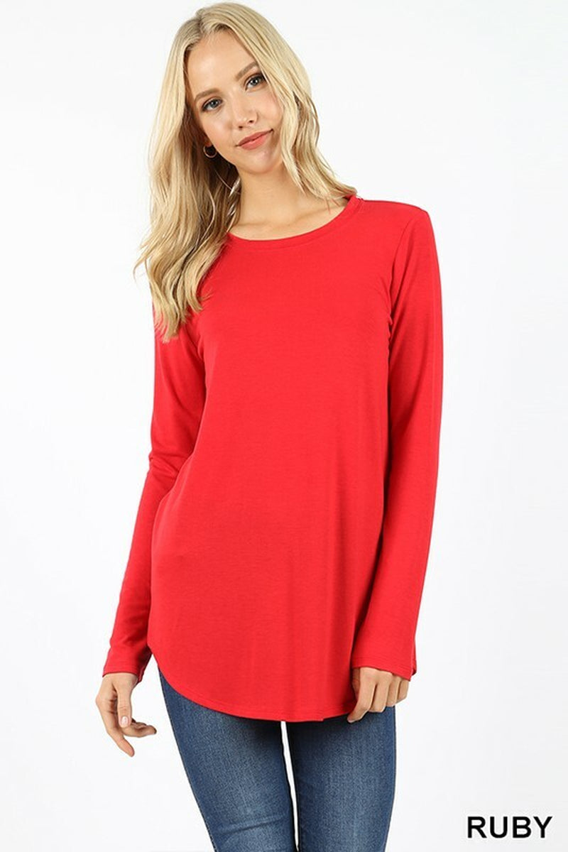CLEARANCE Womens Long Sleeve Tunic Top Casual Crew Neck T-Shirt Blouse Loose Fit