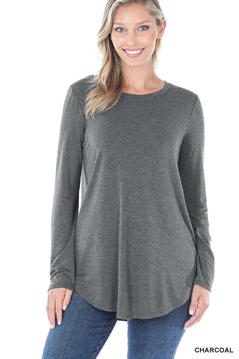 CLEARANCE Womens Long Sleeve Tunic Top Casual Crew Neck T-Shirt Blouse Loose Fit