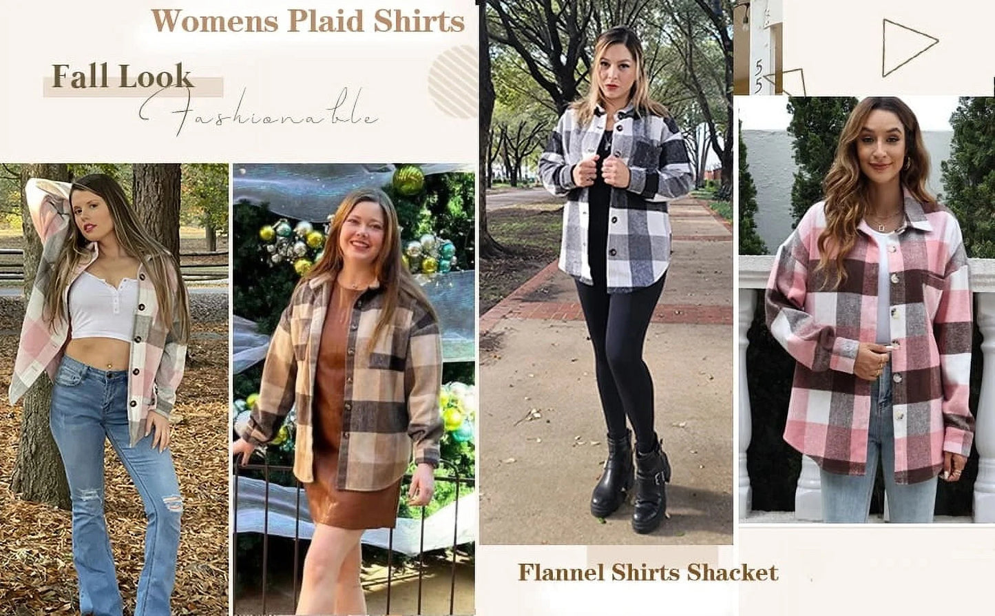 Stylish Women's Long Sleeve Plaid Flannel Shacket Jacket - Perfect for Every Occasion!