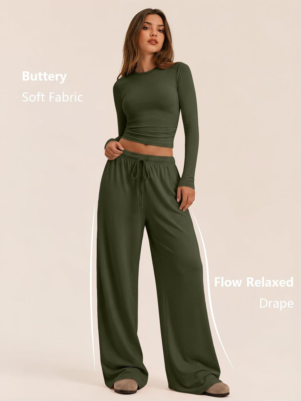Trendy Queen Women's 2 Piece 2026 Fall Fashion Lounge Set with Pockets