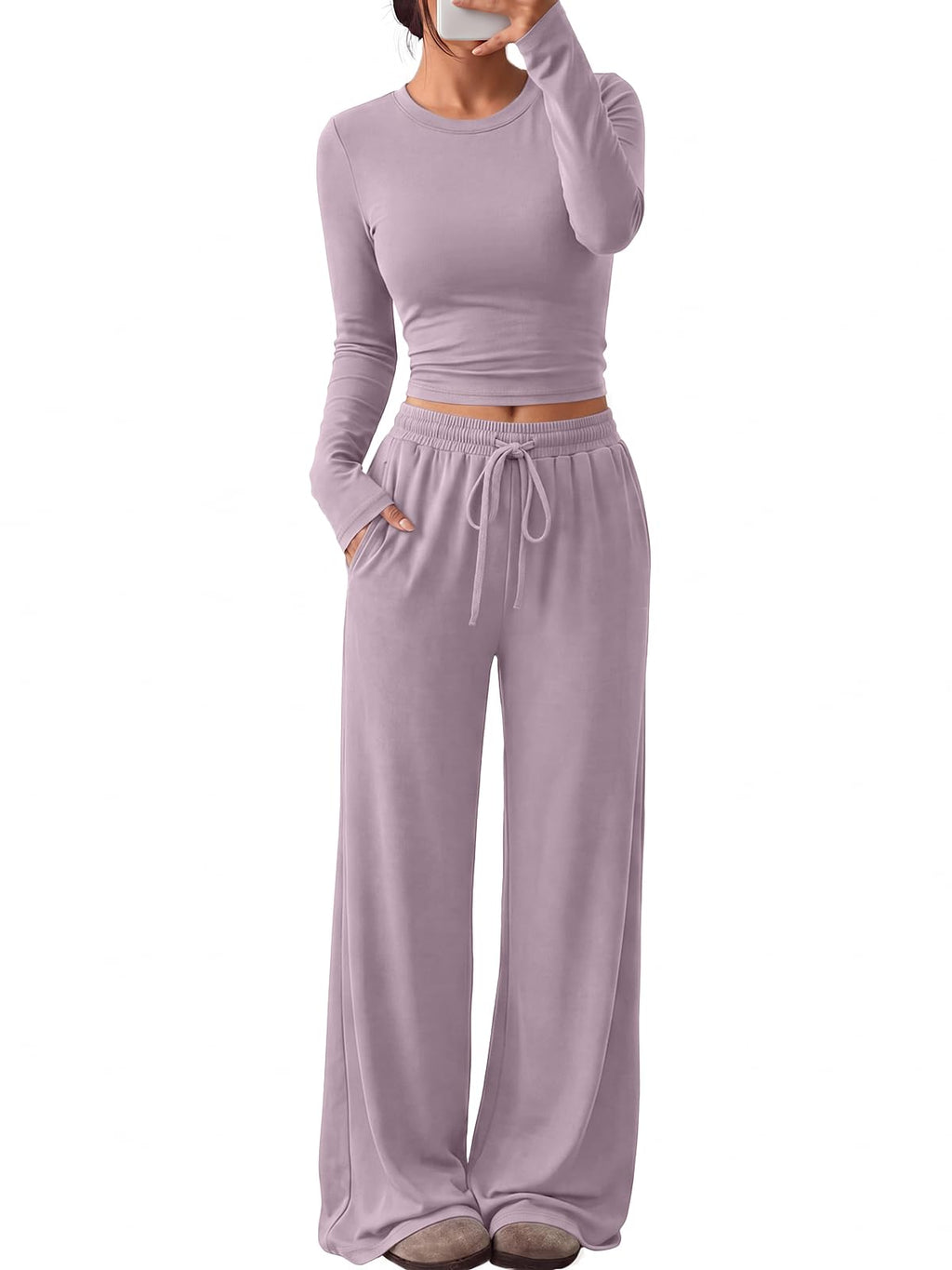 Trendy Queen Women's 2 Piece 2026 Fall Fashion Lounge Set with Pockets