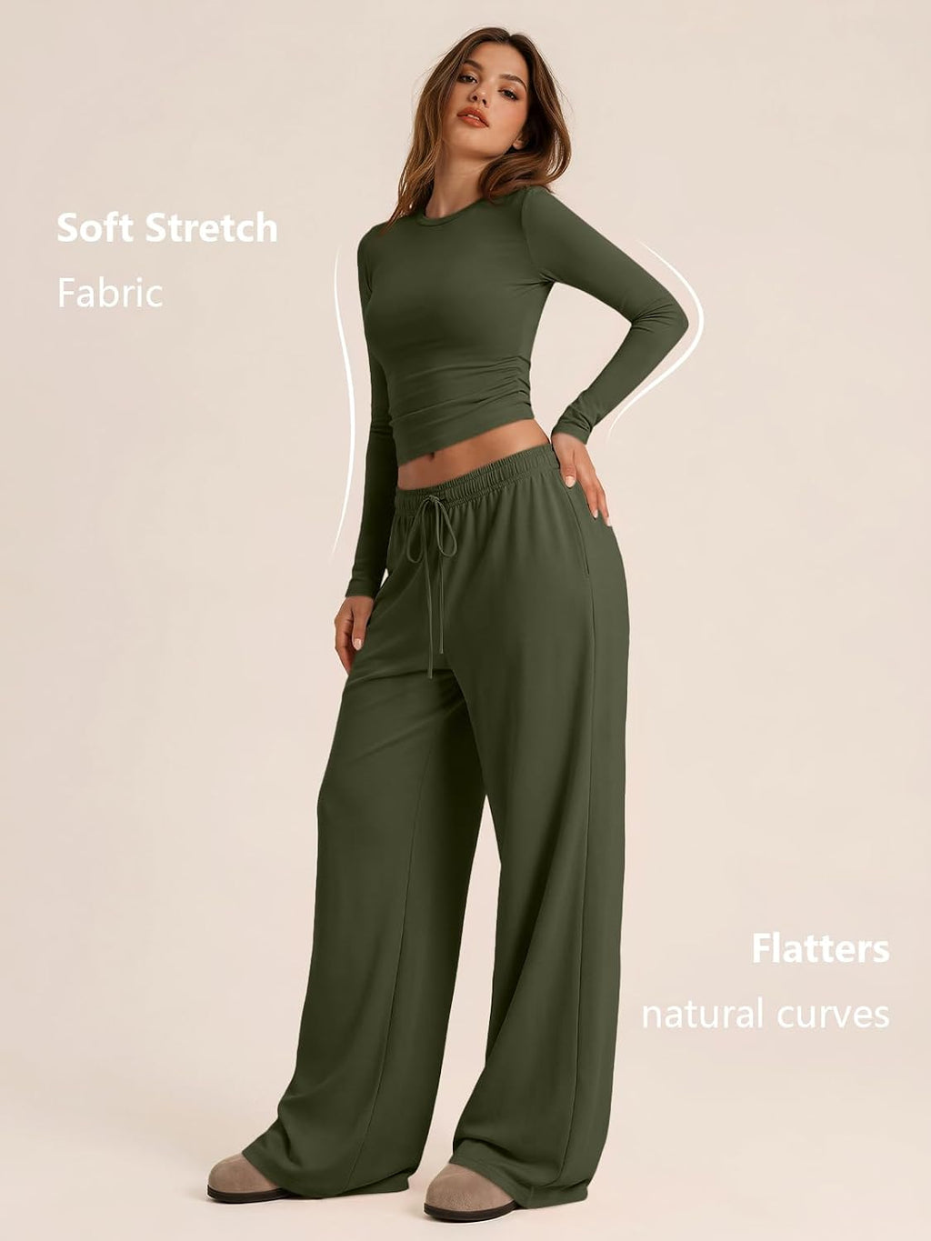Trendy Queen Women's 2 Piece 2026 Fall Fashion Lounge Set with Pockets