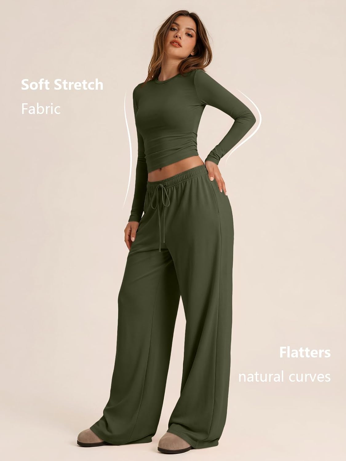 Trendy Queen Women's 2 Piece 2026 Fall Fashion Lounge Set with Pockets