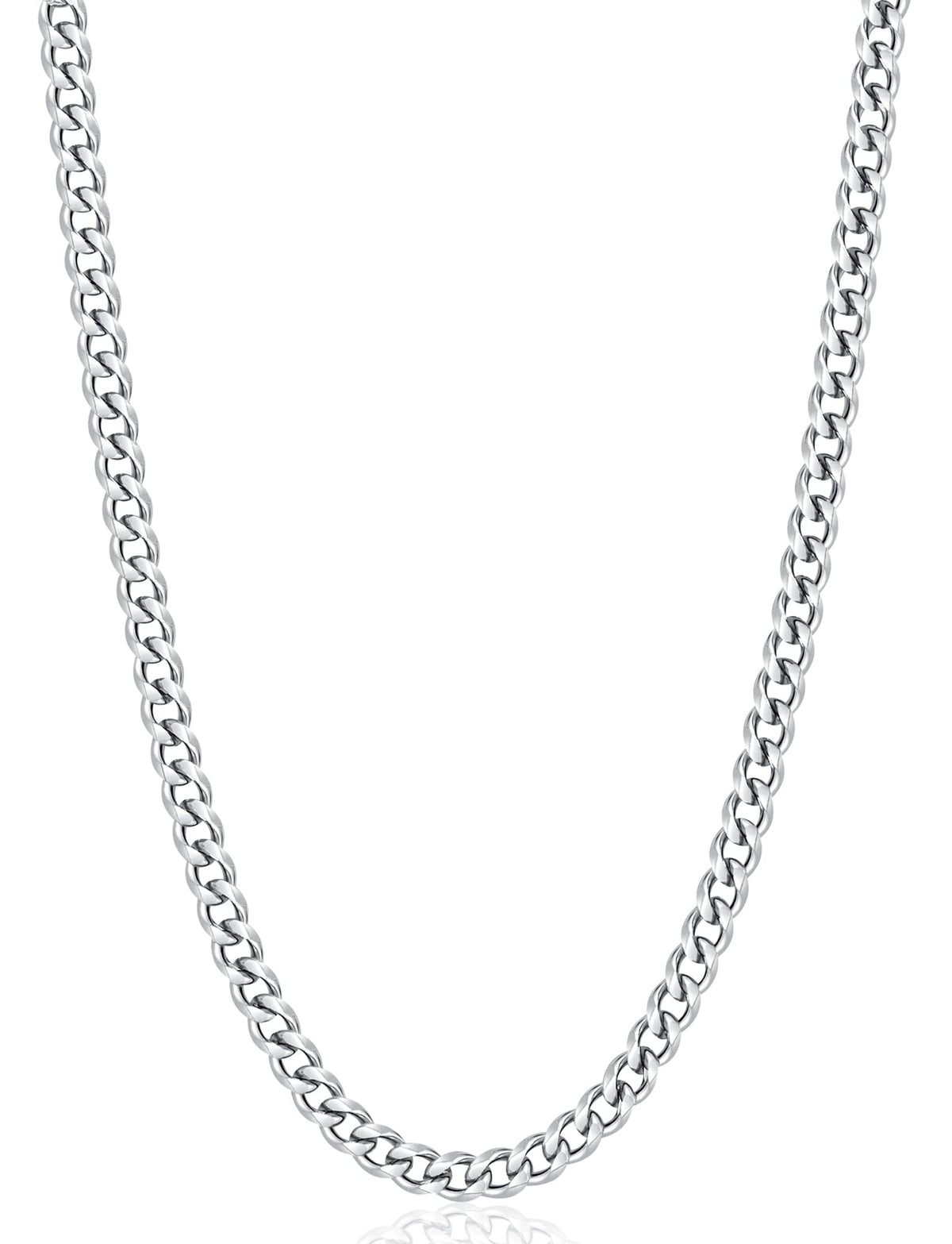 Fiusem 3.5mm Cuban Link Chains for Men Women, Stainless Steel Necklace