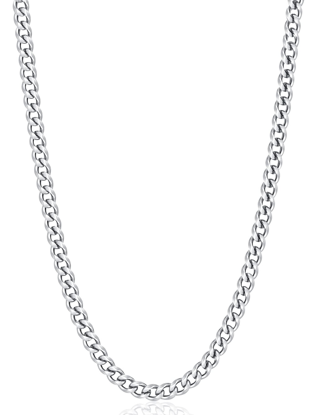 Fiusem 3.5mm Cuban Link Chains for Men Women, Stainless Steel Necklace