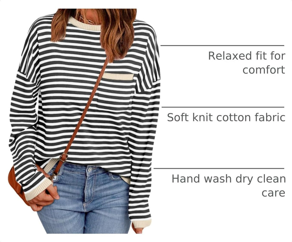 LILLUSORY Womens Striped Lightweight Sweaters 2026 Fall Fashion Outfits