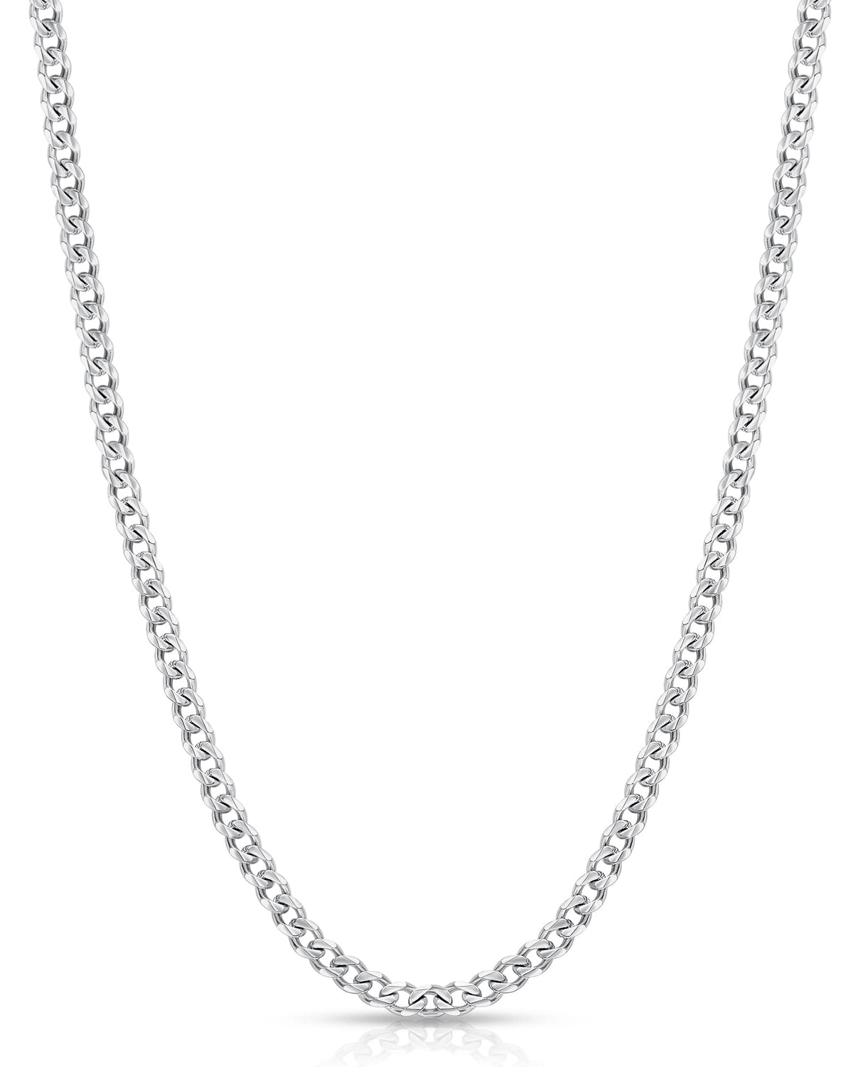 Fiusem 3.5mm Cuban Link Chains for Men Women, Stainless Steel Necklace