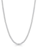 Fiusem 3.5mm Cuban Link Chains for Men Women, Stainless Steel Necklace