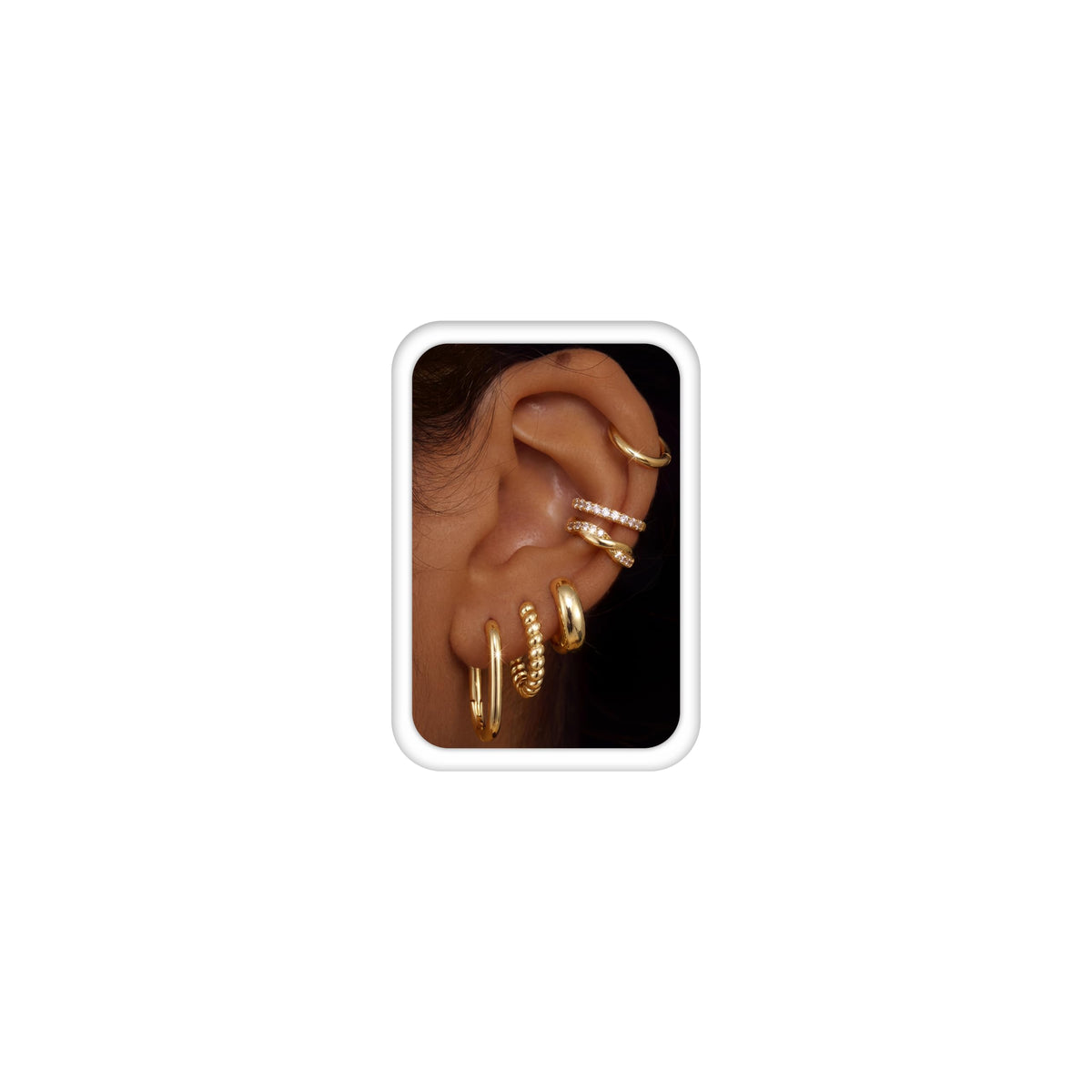 LOLIAS Small 14K Gold Plated Chunky Hoop Earrings for Women Hypoallergenic Silver Earrings Set for Sensitive Ears Non Tarnish Huggie Hoops Earring Stacks for Multiple Piercing Jewelry Lightweight 3Pairs