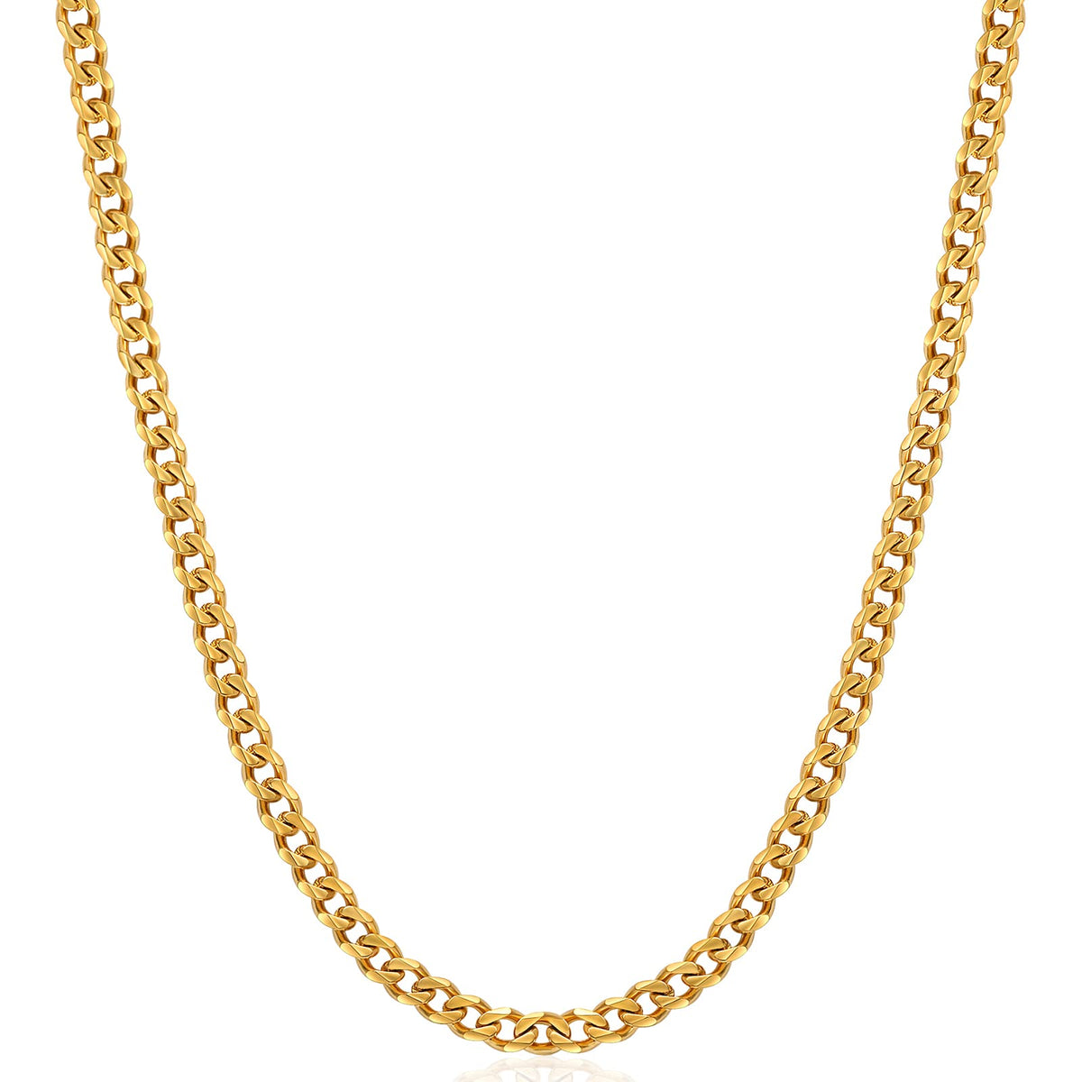 Fiusem 3.5mm Cuban Link Chains for Men Women, Stainless Steel Necklace