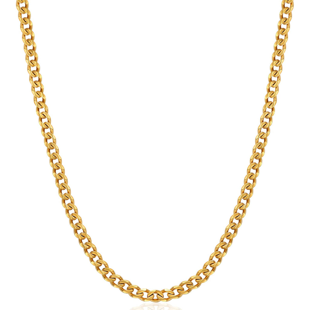 Fiusem 3.5mm Cuban Link Chains for Men Women, Stainless Steel Necklace