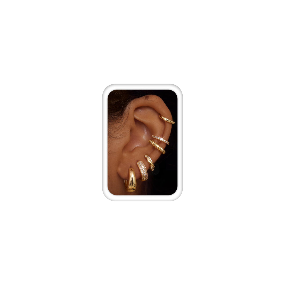 LOLIAS Small 14K Gold Plated Chunky Hoop Earrings for Women Hypoallergenic Silver Earrings Set for Sensitive Ears Non Tarnish Huggie Hoops Earring Stacks for Multiple Piercing Jewelry Lightweight 3Pairs