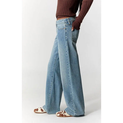 Pacsun Women'S Casey Low Rise Baggy Jeans Light Wash Blue