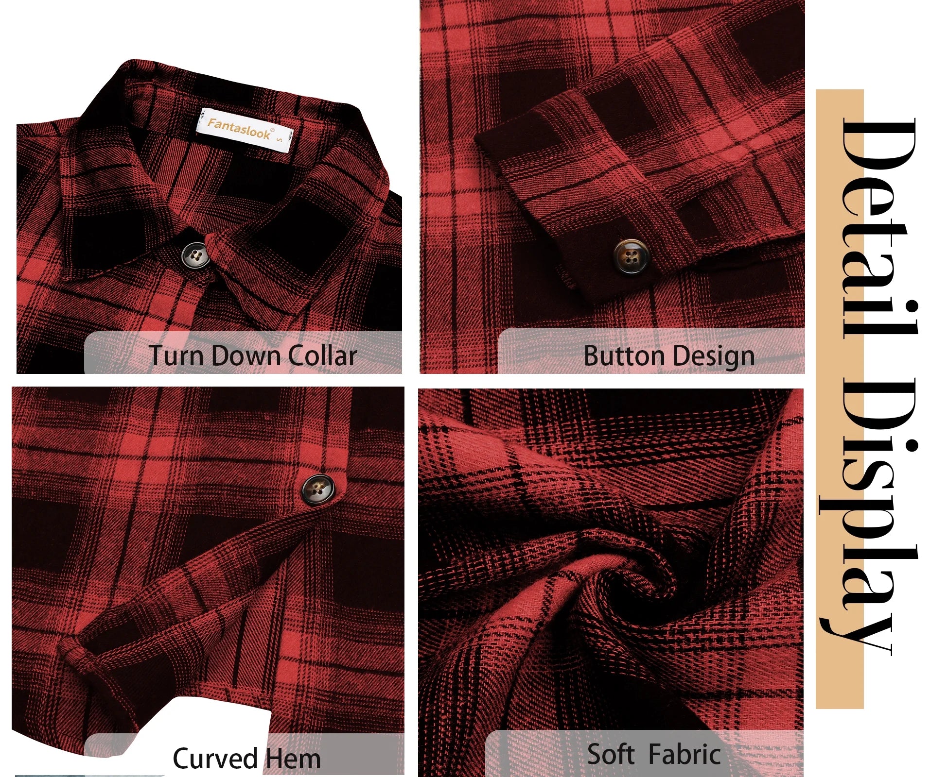 Plaid Flannel Shirts for Women Oversized Long Sleeve Button down Shirts Blouses Tops