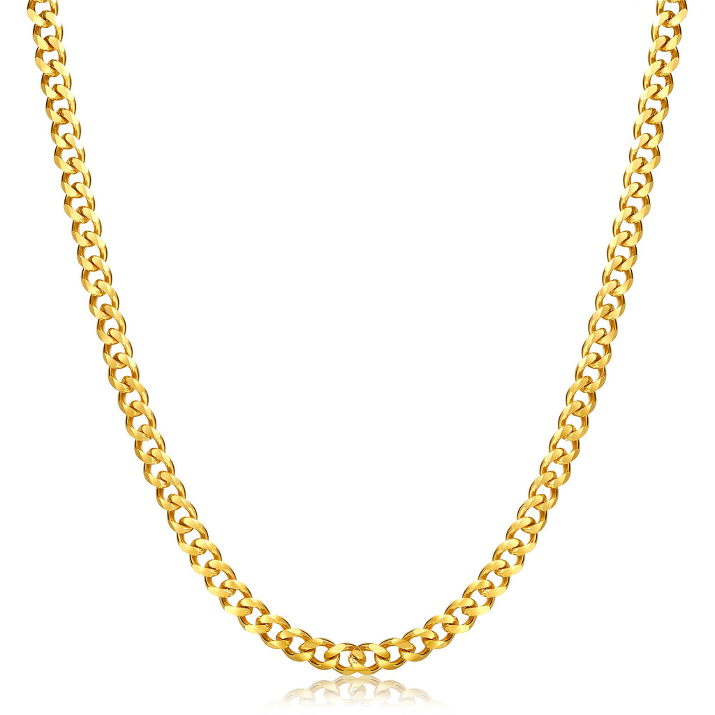 Fiusem 3.5mm Cuban Link Chains for Men Women, Stainless Steel Necklace