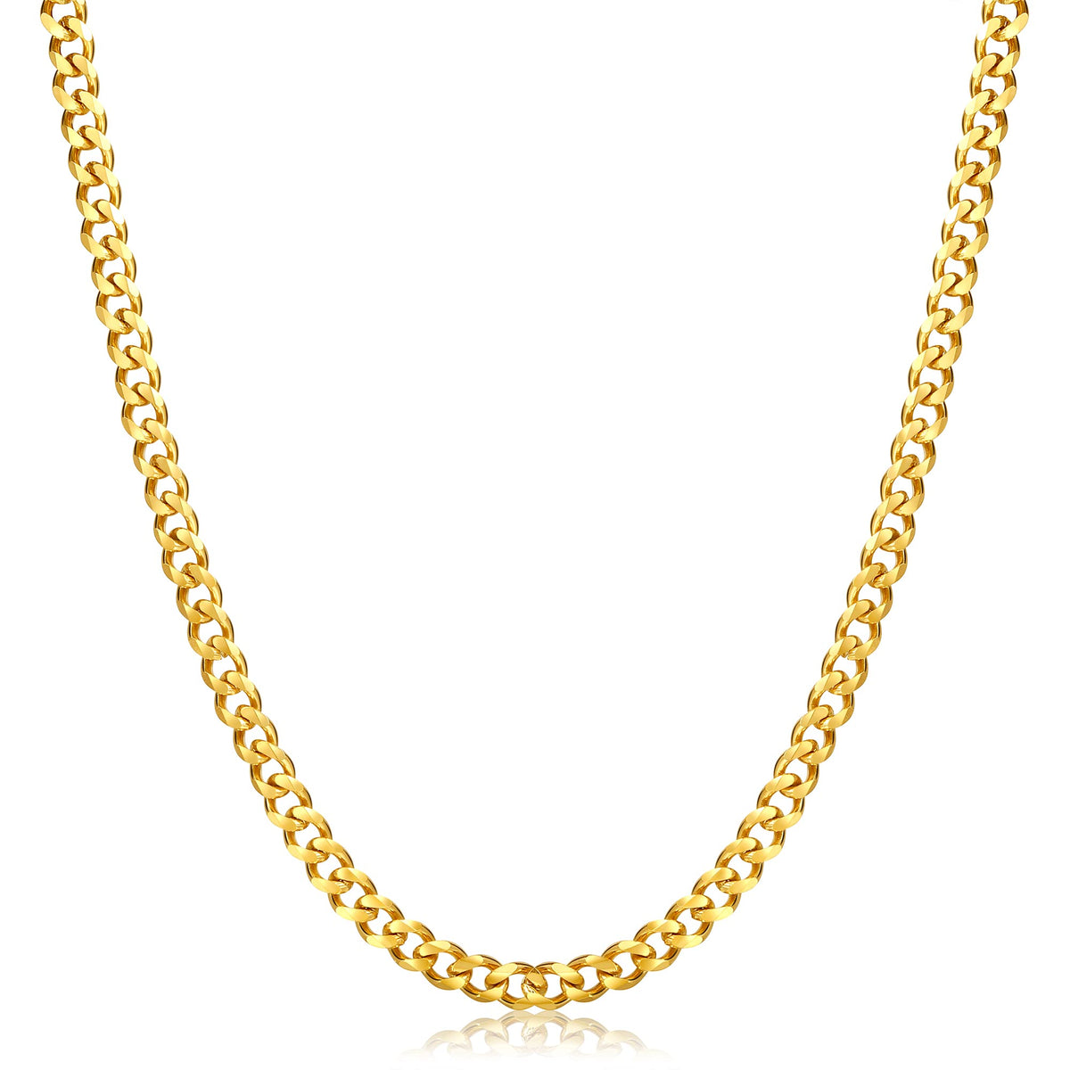 Fiusem 3.5mm Cuban Link Chains for Men Women, Stainless Steel Necklace