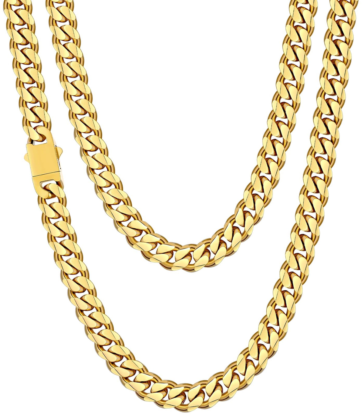 Fiusem 3.5mm Cuban Link Chains for Men Women, Stainless Steel Necklace