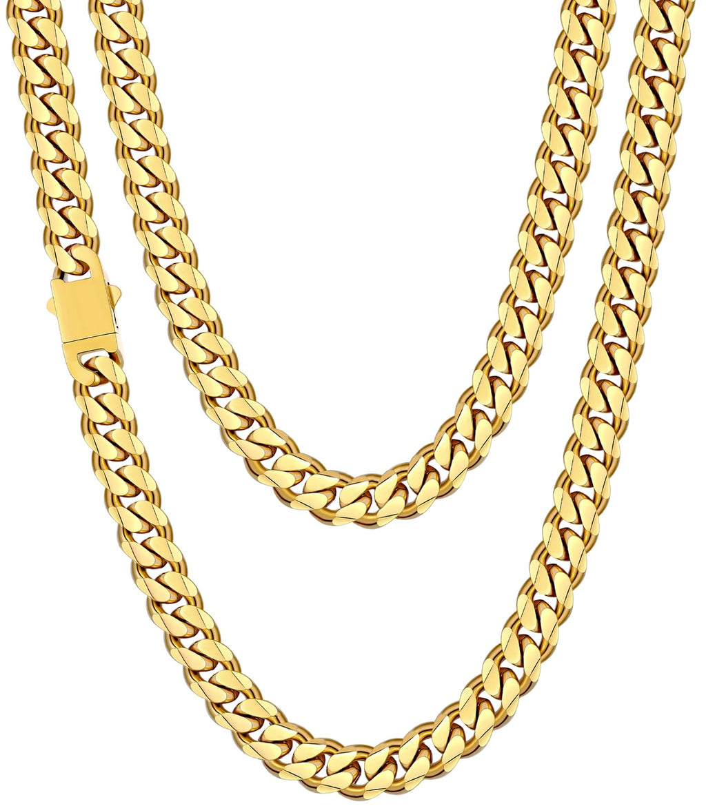 Fiusem 3.5mm Cuban Link Chains for Men Women, Stainless Steel Necklace