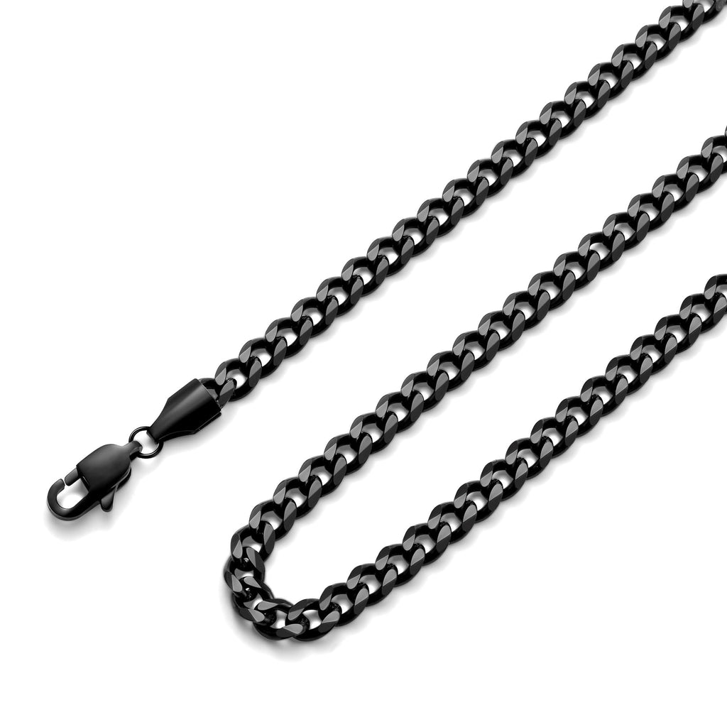 Fiusem 3.5mm Cuban Link Chains for Men Women, Stainless Steel Necklace