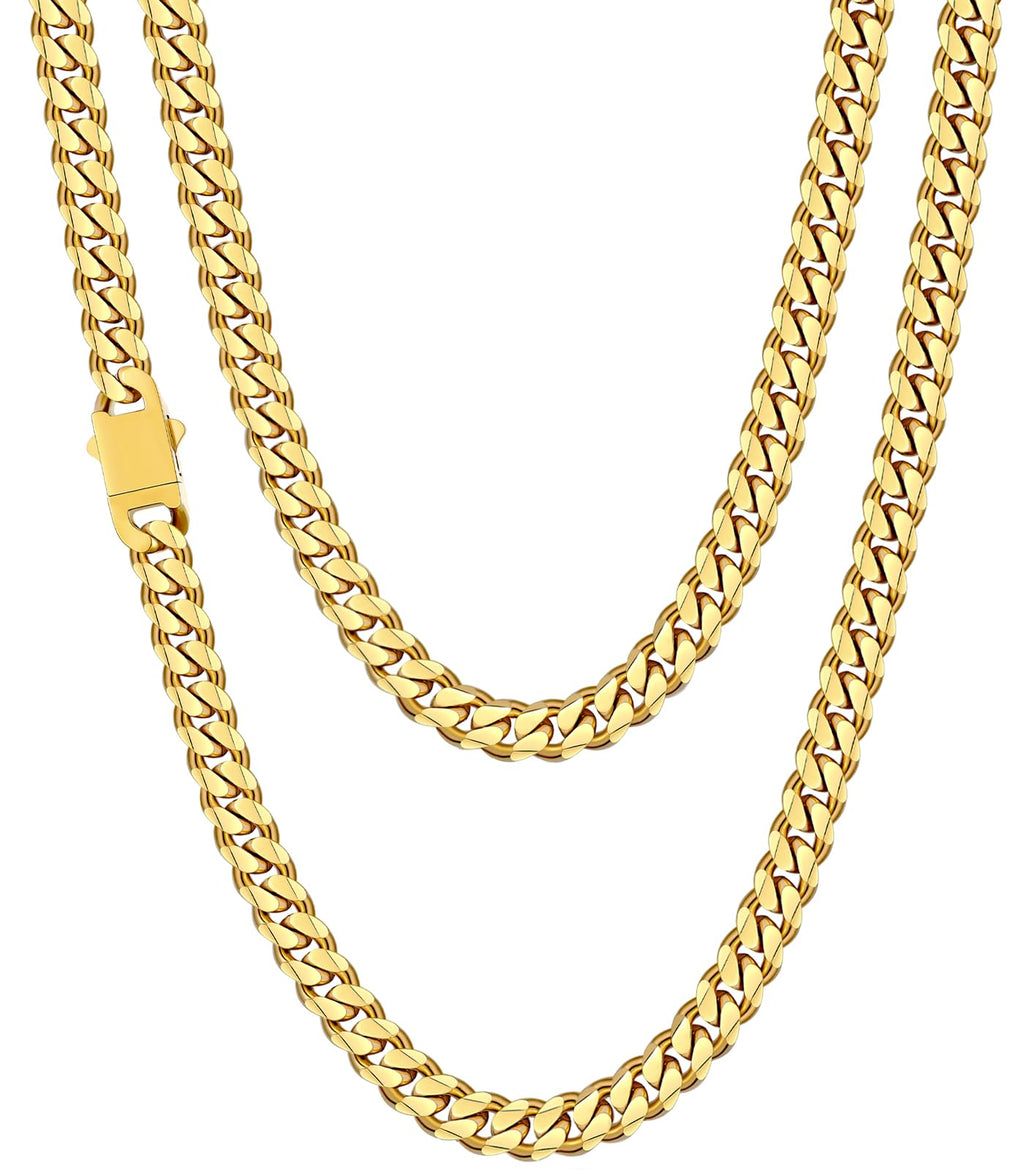 Fiusem 3.5mm Cuban Link Chains for Men Women, Stainless Steel Necklace