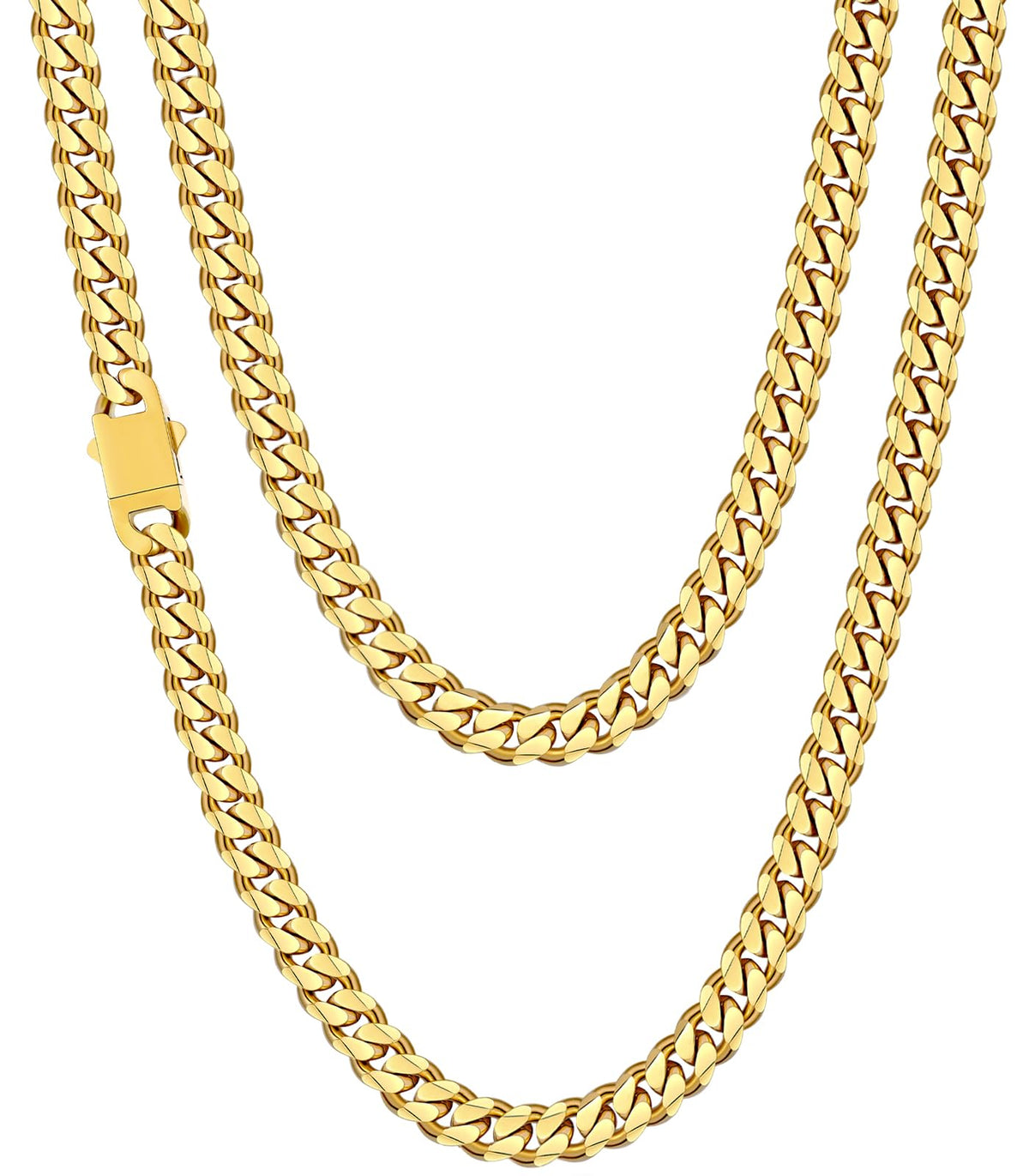 Fiusem 3.5mm Cuban Link Chains for Men Women, Stainless Steel Necklace