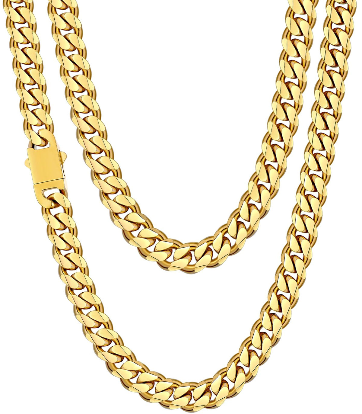 Fiusem 3.5mm Cuban Link Chains for Men Women, Stainless Steel Necklace