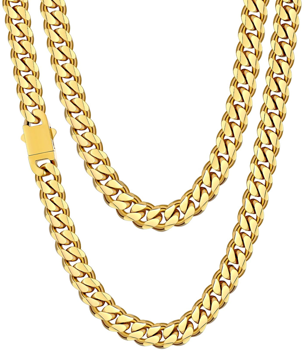 Fiusem 3.5mm Cuban Link Chains for Men Women, Stainless Steel Necklace