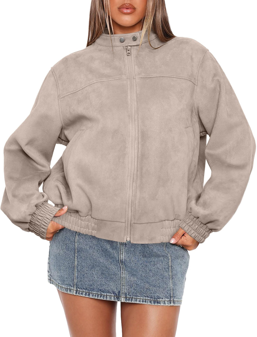 Sampeel Leather Jacket Women Faux Oversized Motorcycle Bomber Coats 2026 Fall Fashion Outfits Winter Clothes