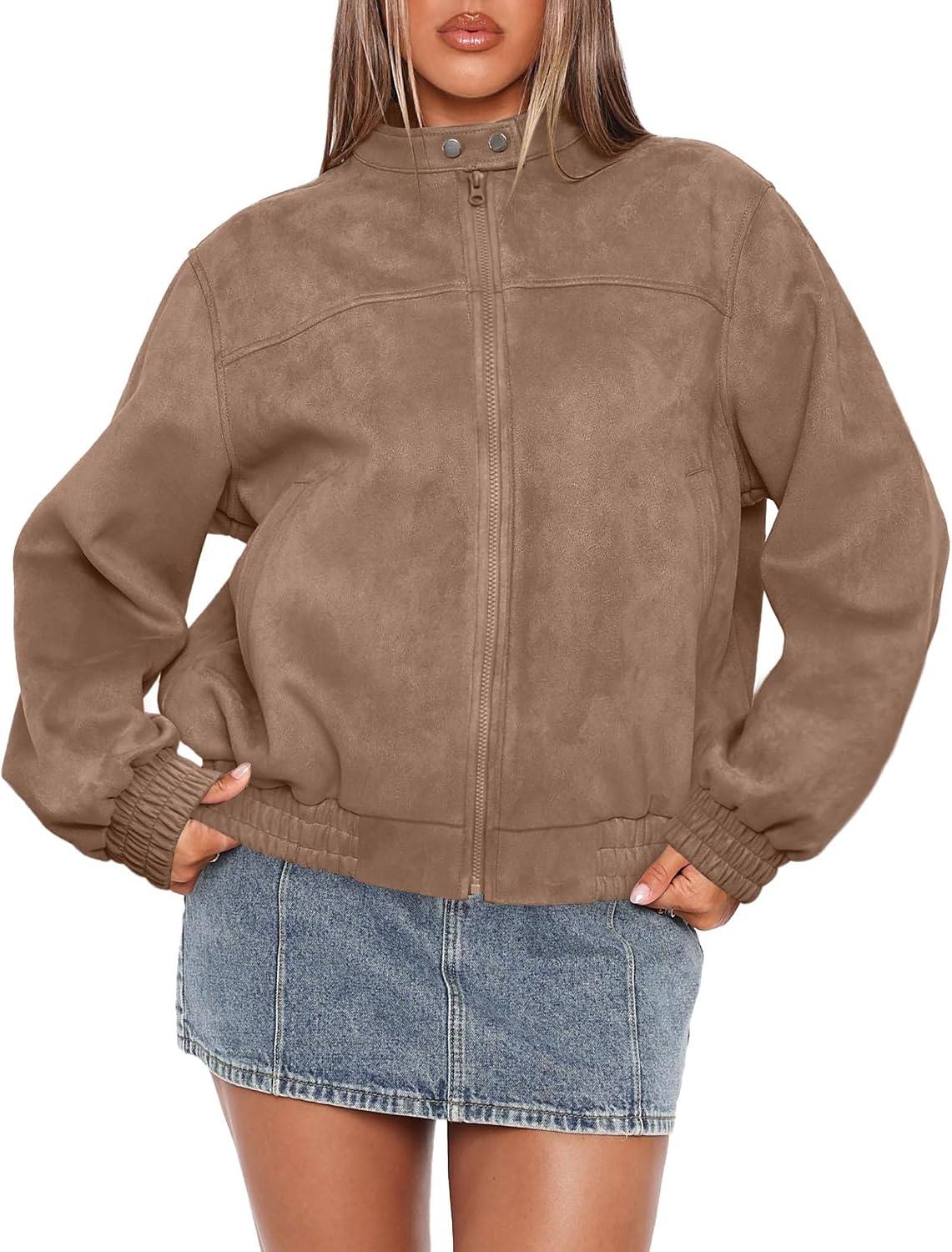 Sampeel Leather Jacket Women Faux Oversized Motorcycle Bomber Coats 2026 Fall Fashion Outfits Winter Clothes
