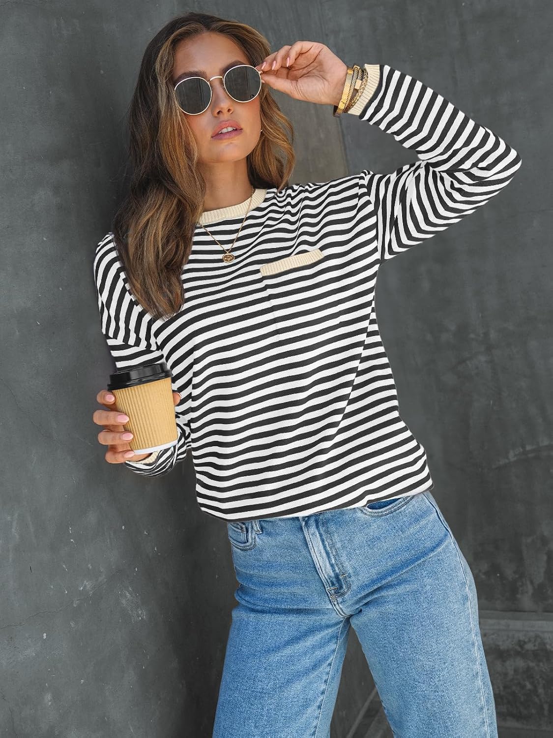LILLUSORY Womens Striped Lightweight Sweaters 2026 Fall Fashion Outfits