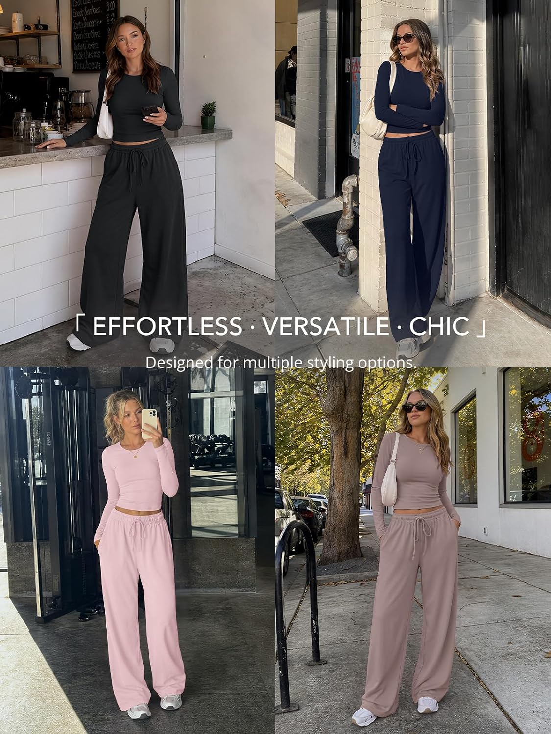 Trendy Queen Women's 2 Piece 2026 Fall Fashion Lounge Set with Pockets