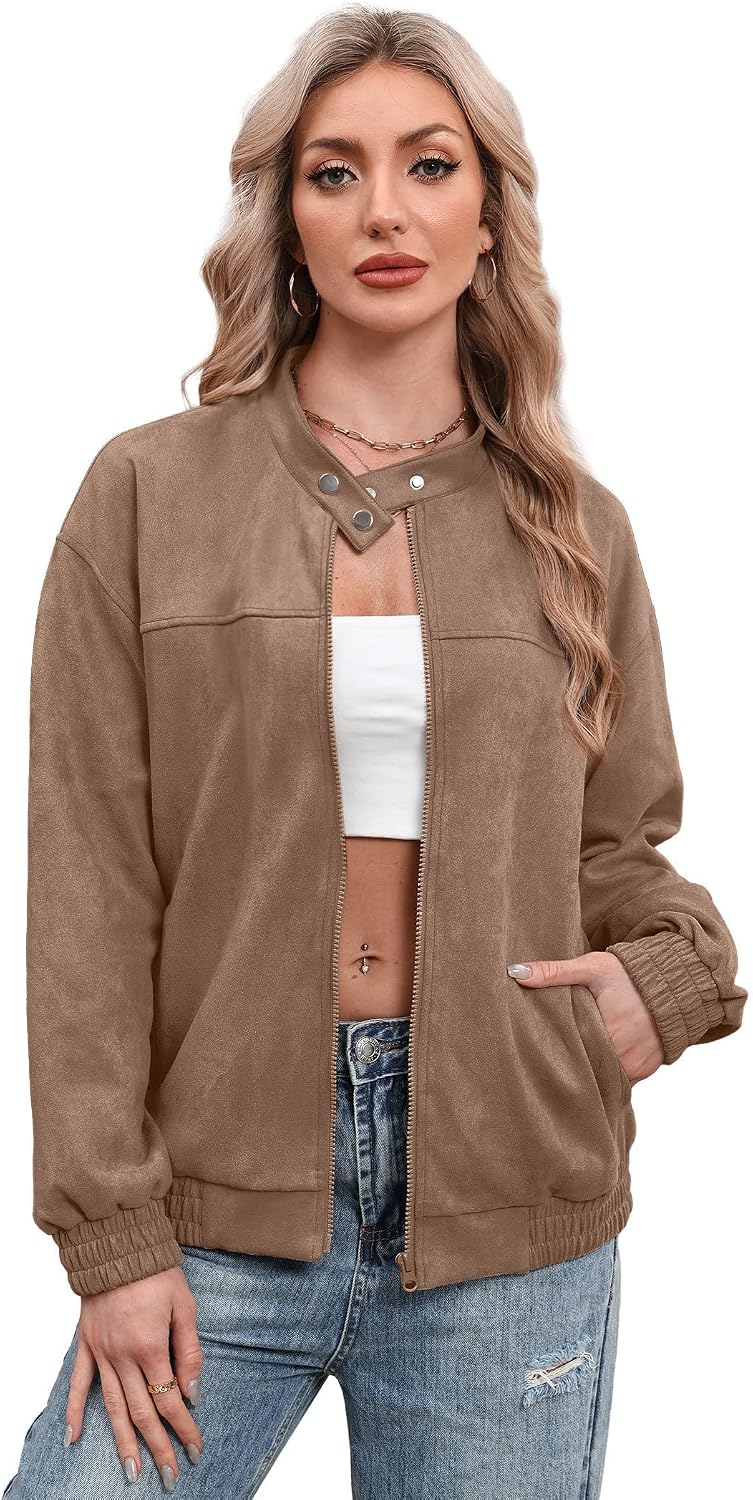 Sampeel Leather Jacket Women Faux Oversized Motorcycle Bomber Coats 2026 Fall Fashion Outfits Winter Clothes
