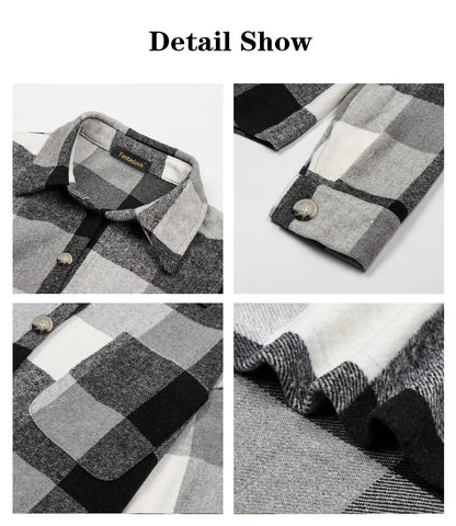 Stylish Women's Long Sleeve Plaid Flannel Shacket Jacket - Perfect for Every Occasion!