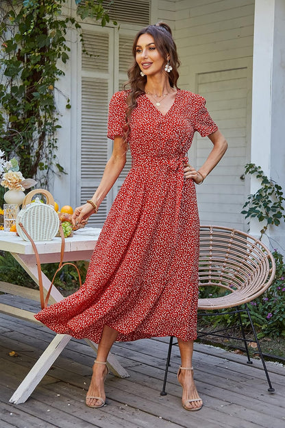 Elevate Your Summer Wardrobe with Our Women's Floral Boho Maxi Dress – Perfect for Weddings, Beach Vacations, and Tea Parties!