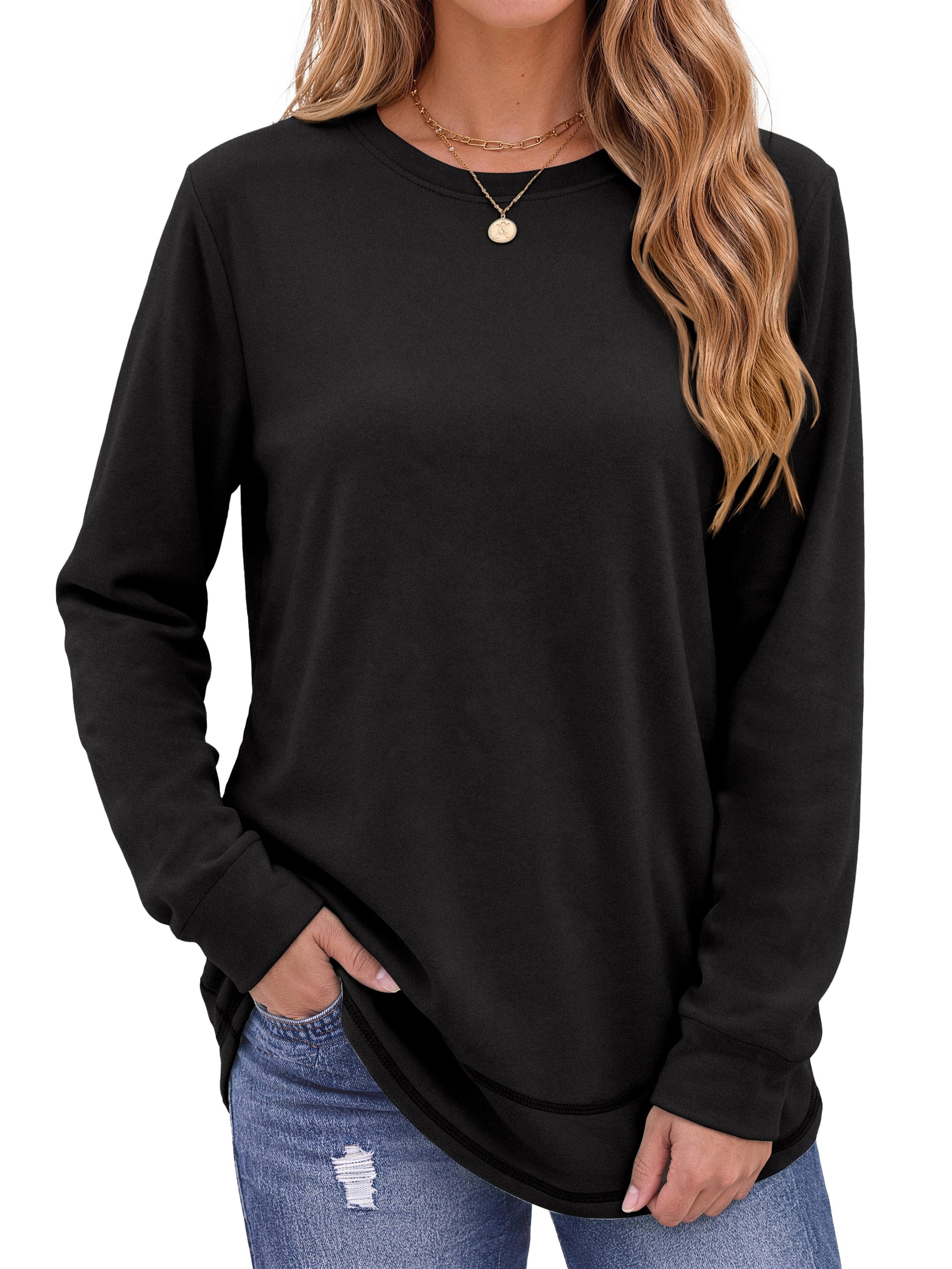 Sweatshirts for Women Crewneck Casual Long Sleeve Shirts Tunic Tops